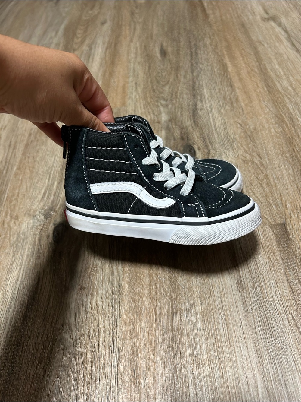 Vans Kids Black & White High-Top Skate Sneakers